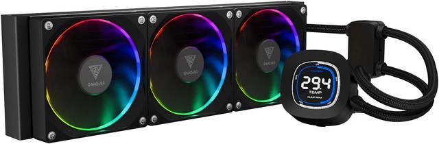 Alt view image 2 of 9 - Gamdias CHIONE M4-360 Liquid CPU cooler with 2.1" LCD display, 360mm AIO Radiator, PWM, ARGB 5v-3pin, LGA 1700 Ready / AM5 Compatible