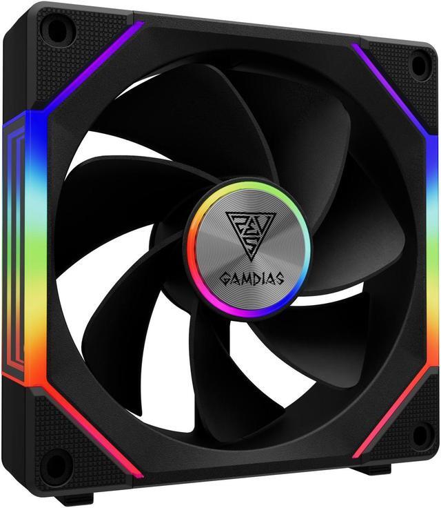Alt view image 6 of 7 - Gamdias AEOLUS P2 120 cableless connection push/pull Fan blades infinity ARGB LED Daisy Chain 120mm PWM power, for PC Case