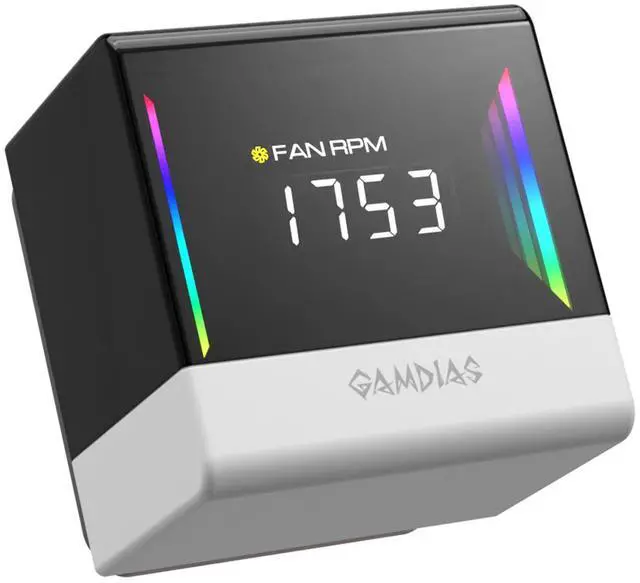 Alt view image 3 of 7 - GAMDIAS CHIONE E4-420 WHITE cpu liquid cooler 420mm, w/ CPU temp display, Intel/AMD