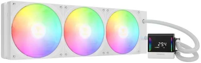 Alt view image 6 of 7 - GAMDIAS CHIONE E4-420 WHITE cpu liquid cooler 420mm, w/ CPU temp display, Intel/AMD