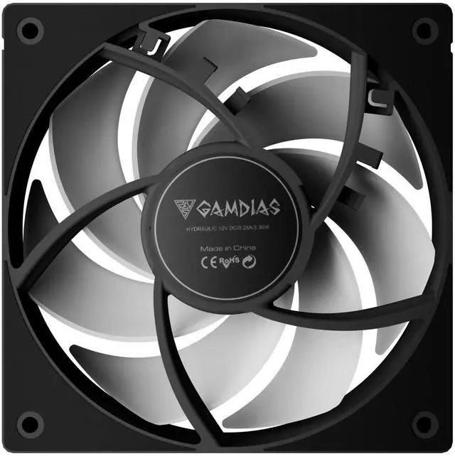 Alt view image 6 of 7 - GAMDIAS NOTUS M1 ARGB 3-fan pack - black, Intake/Exhaust Swappable Blades.