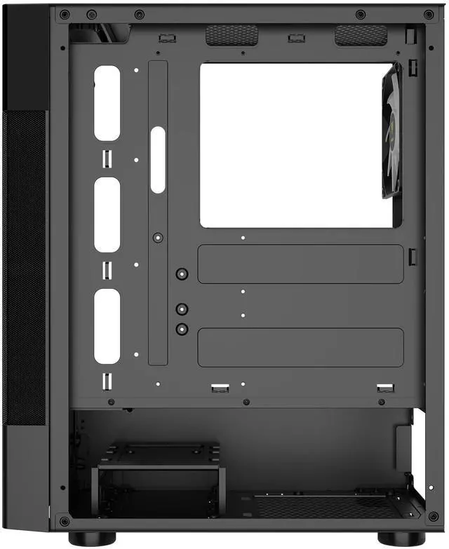 Alt view image 6 of 7 - Gamdias AURA GC5, CPU GPU temp display, mesh high air flow, 2 front and 1 rear static RGB 120mm fans, tempered glass side-panel, USB 3.0, ATX.
