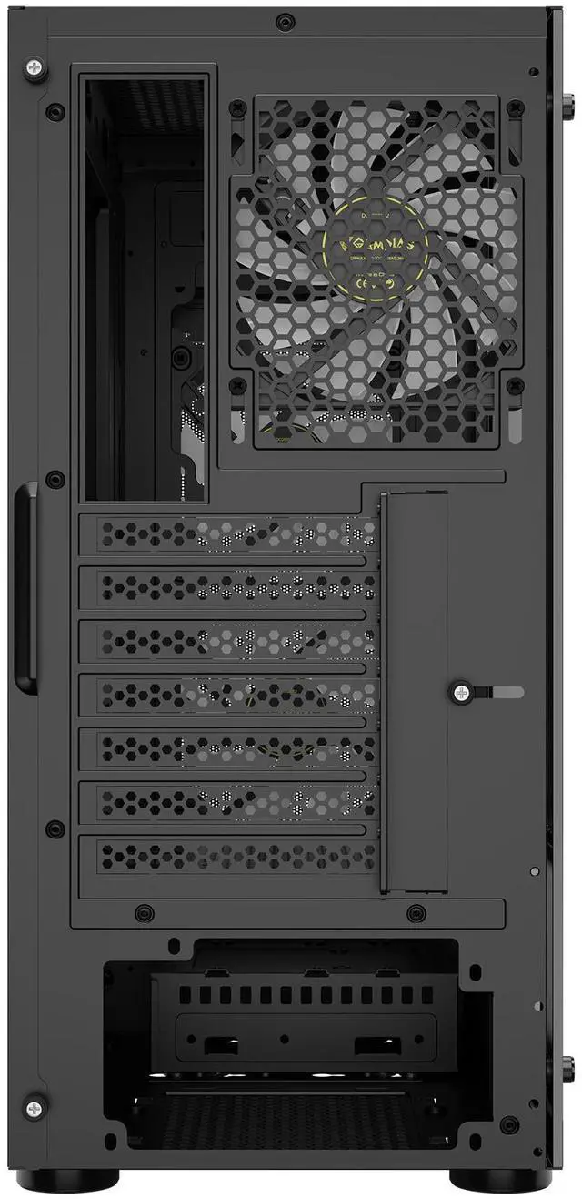 Alt view image 7 of 7 - Gamdias AURA GC5, CPU GPU temp display, mesh high air flow, 2 front and 1 rear static RGB 120mm fans, tempered glass side-panel, USB 3.0, ATX.