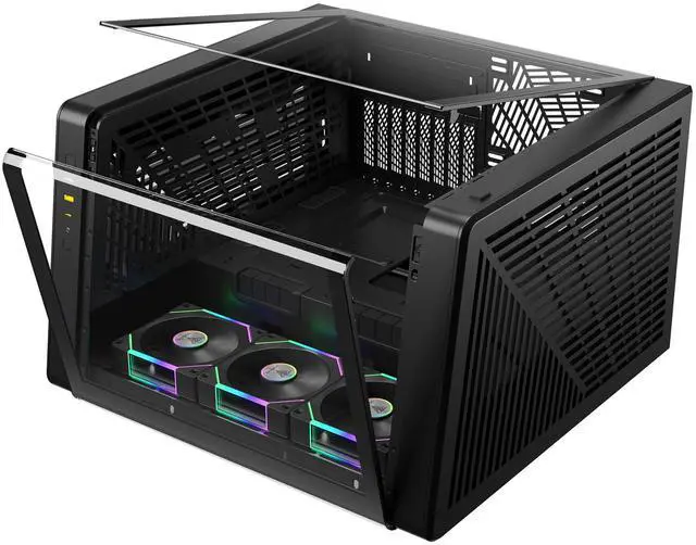 Gamdias NESO P1 PRO Black, ATX Dual Chamber, Trapezoid Shaped, Vertical ...