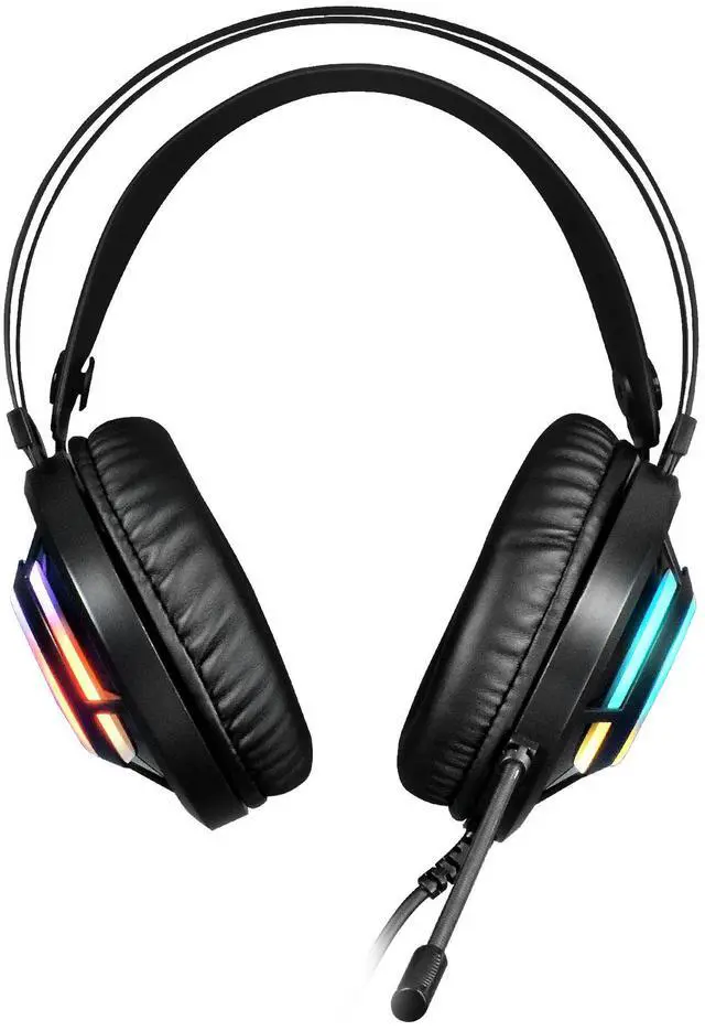 Alt view image 4 of 4 - HEBE M3 headset, inline volume and mic control, 50mm Speakers, RGB lighting effects, Omnidirectional Microphone, weight 0.68 lbs, USB cable length 6.5 ft.