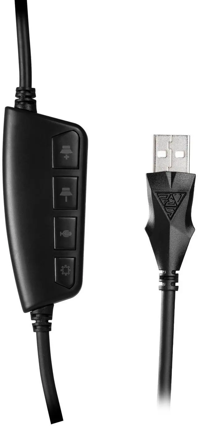 Alt view image 2 of 4 - HEBE M3 headset, inline volume and mic control, 50mm Speakers, RGB lighting effects, Omnidirectional Microphone, weight 0.68 lbs, USB cable length 6.5 ft.