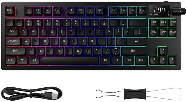 Alt view image 5 of 5 - Gamdias HERMES M7 Hybrid, CPU/GPU Temp display, Wireless Bluetooth and 2.4GHz, Volume Control Knob, Hot-Swappable, USB Type-C connection and charging, 4000mAh battery.