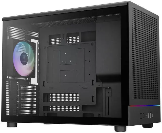 Alt view image 2 of 7 - Gamdias ATHENA M4M mini ITX, mATX, micro mesh small form factor PC case, includes 3 PWM fans (Airflow up to 57.56 CFM), fits: 395mm GPU, ATX PSU, and 360mm radiators.