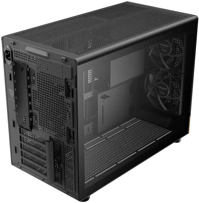 Alt view image 5 of 7 - Gamdias ATHENA M4M WOOD mini ITX, mATX, micro mesh small form factor PC case, includes 3 PWM fans (Airflow up to 57.56 CFM), fits: 395mm GPU, ATX PSU, and 360mm radiators.
