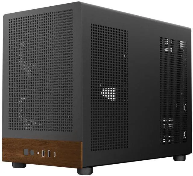 Alt view image 7 of 7 - Gamdias ATHENA M4M WOOD mini ITX, mATX, micro mesh small form factor PC case, includes 3 PWM fans (Airflow up to 57.56 CFM), fits: 395mm GPU, ATX PSU, and 360mm radiators.