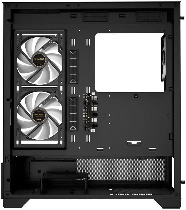 Alt view image 13 of 14 - Gamdias ATLAS M1 CPU/GPU Temperature Display, ATX Tempered Glass PC Case, Built-in 3X 120mm ARGB PWM Fans, fits: GPU 410mm, and 360mm AIO/Radiator