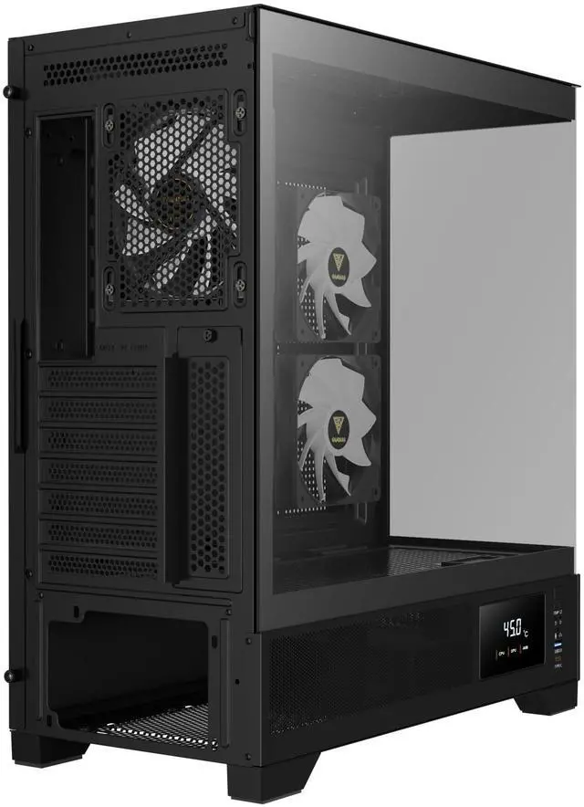 Alt view image 14 of 14 - Gamdias ATLAS M1 CPU/GPU Temperature Display, ATX Tempered Glass PC Case, Built-in 3X 120mm ARGB PWM Fans, fits: GPU 410mm, and 360mm AIO/Radiator