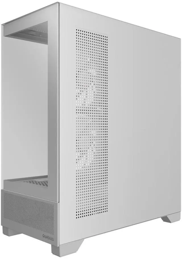 Alt view image 5 of 7 - Gamdias ATLAS M1 White CPU/GPU Temperature Display, ATX Tempered Glass PC Case, Built-in 3X 120mm ARGB PWM Fans, fits: GPU 410mm, and 360mm AIO/Radiator