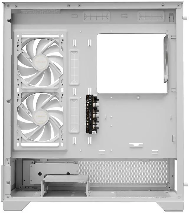 Alt view image 6 of 7 - Gamdias ATLAS M1 White CPU/GPU Temperature Display, ATX Tempered Glass PC Case, Built-in 3X 120mm ARGB PWM Fans, fits: GPU 410mm, and 360mm AIO/Radiator