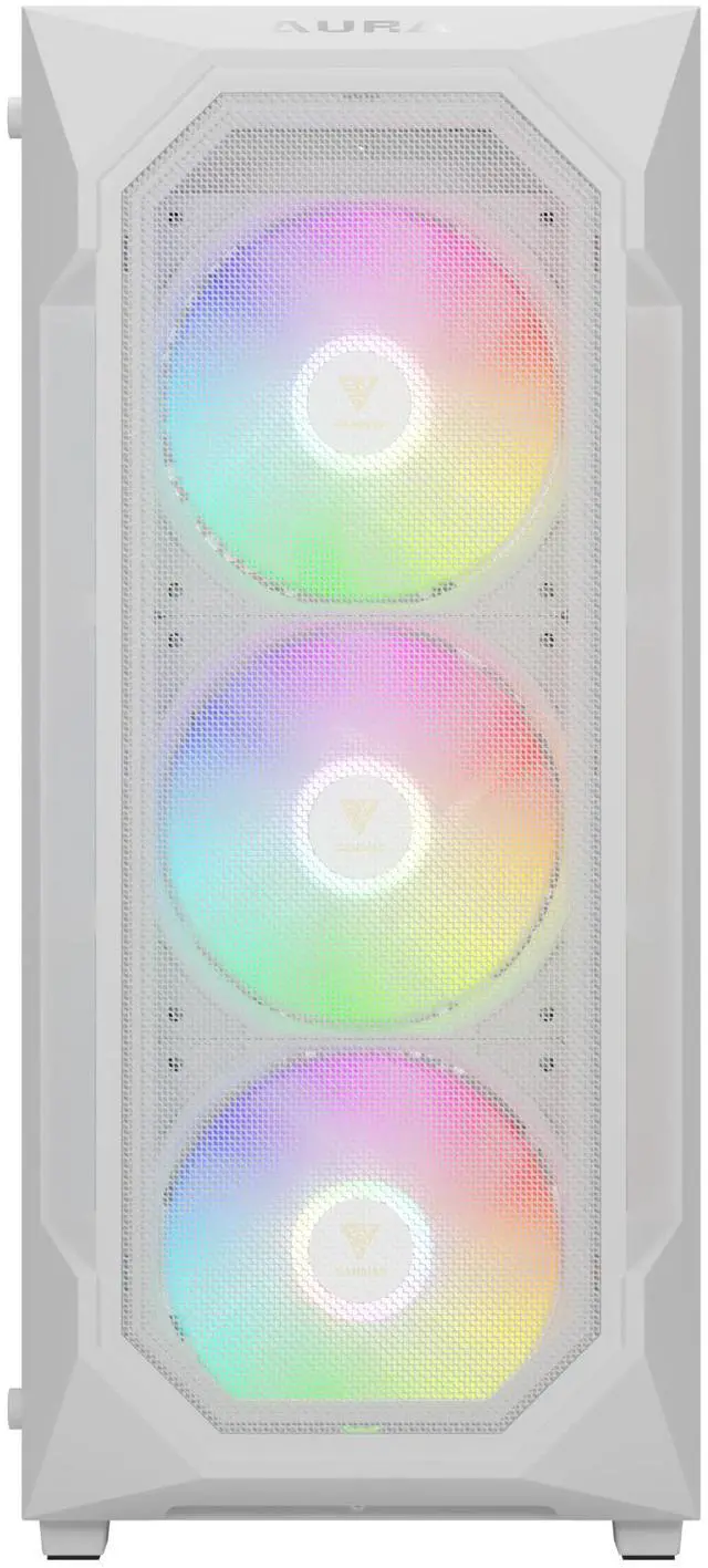 Alt view image 3 of 7 - Gamdias AURA GC1 ELITE WHITE ARGB, ATX PC case, Tempered Glass Side Panel, 4 ARGB Fans, Fits: GPU 340mm, and 360mm AIO/Radiator.