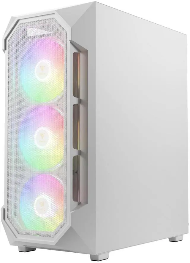 Alt view image 4 of 7 - Gamdias AURA GC1 ELITE WHITE ARGB, ATX PC case, Tempered Glass Side Panel, 4 ARGB Fans, Fits: GPU 340mm, and 360mm AIO/Radiator.