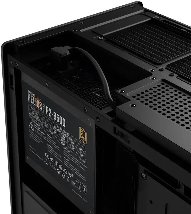 Alt view image 4 of 7 - Gamdias ATHENA M4M WOOD, with ATX 3.1 850W 80+ GOLD PSU 5yr warranty, mini ITX, mATX, micro mesh small form factor PC case, 3 PWM fans (Airflow up to 57.56 CFM), fits: 395mm GPU and 360mm radiators.