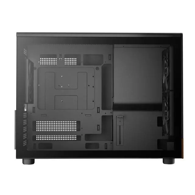 Alt view image 6 of 7 - Gamdias ATHENA M4M WOOD, with ATX 3.1 850W 80+ GOLD PSU 5yr warranty, mini ITX, mATX, micro mesh small form factor PC case, 3 PWM fans (Airflow up to 57.56 CFM), fits: 395mm GPU and 360mm radiators.