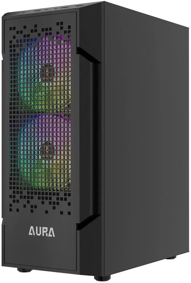 Alt view image 5 of 7 - Gamdias AURA GC7 ARGB, pixel mesh with 3 ARGB 120mm fans with 5v 3pin sync, tempered glass side-panel, USB 3.0, ATX, slim 188mm wide.