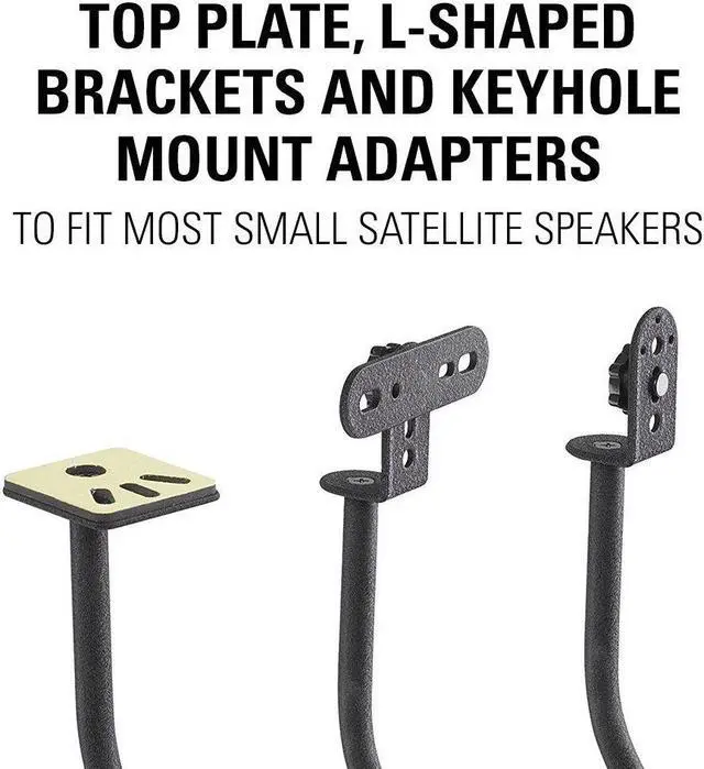 Alt view image 5 of 6 - Sanus Adjustable Height Speaker Stand - Extends 28" to 38" - Holds Satellite & small Bookshelf Speakers (i.e. Bose, Harmon Kardon, Polk, JBL, KEF, Klipsch, Sony and others) - Set of 2 - Model: HTBS