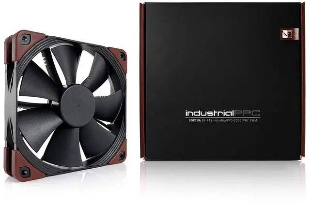 Alt view image 3 of 5 - Noctua NF-F12 iPPC 2000 IP67 PWM, 4-Pin, Heavy Duty Cooling Fan with 2000RPM and IP67 (120mm, Black)