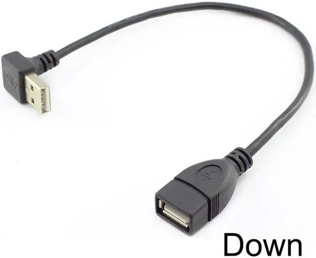 Alt view image 5 of 6 - USB Extension Cables 25cm Female Type A USB 2.0 To 90 Degree Male Plug Cable Cord Adapter Left Right Up Down Angle