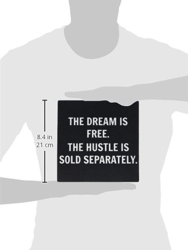 mp_200722_1 3dRose The Dream is Free The Hustle is Sold Separately White Letters on Black Mouse Pad 