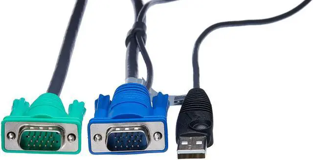Main image of ATEN 2L5205U USB KVM Cable SPHD15 to VGA and USB A (15 Feet)