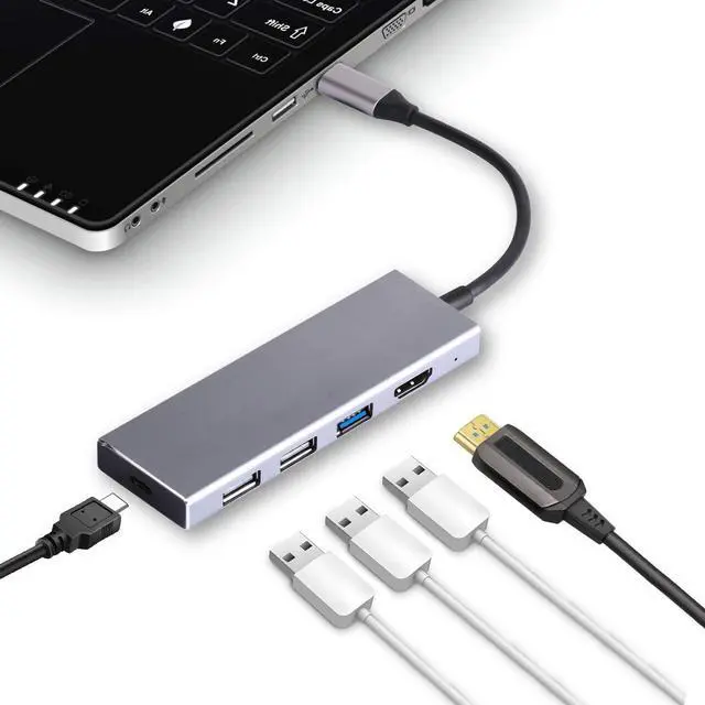 Alt view image 4 of 5 - 7 in 1 Aluminum Alloy Portable Switch Dock HDMI USB 3.1 Type C Hub TV Docking Station for Nintendo Switch Samsung S8 / S9 / S10+(Plus) Dex Station, 2019/2018/2017 MacBook Pro