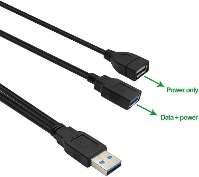 Alt view image 2 of 4 - USB 3.0 Splitter Cable, USB3.0 Male to USB 2.0 Female & USB3.0 Female Y Splitter Charger Cable 1 Male to 2 Female Power Cord Extension Hub Adapter for Car/Laptop/LED Etc,Navy