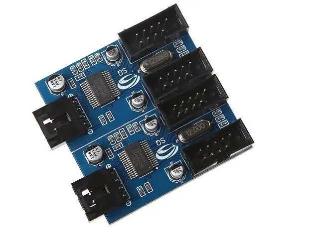 Alt view image 5 of 7 - 9pin USB Header Male 1 to 4 Female Extension Cable Card Motherboard 9-Pin USB HUB USB 2.0 9 pin Connector Adapter Port Multilier