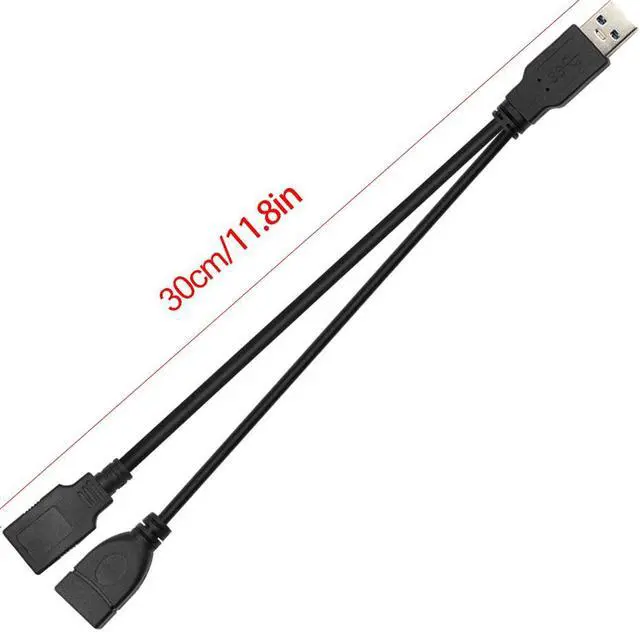 Alt view image 4 of 4 - USB 3.0 Splitter Cable, USB3.0 Male to USB 2.0 Female & USB3.0 Female Y Splitter Charger Cable 1 Male to 2 Female Power Cord Extension Hub Adapter for Car/Laptop/LED Etc,Navy