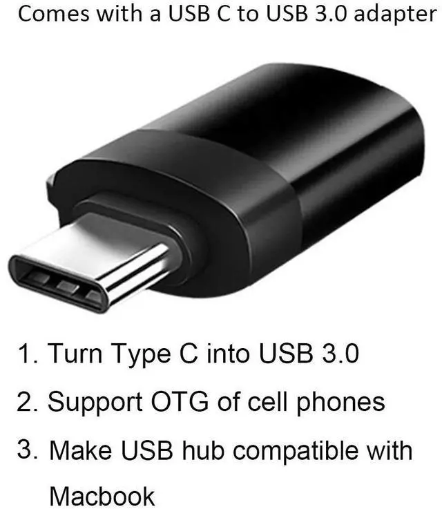 Alt view image 4 of 7 - [3.3FT Long Extended Cable] 4 Port USB 3.0 Splitter with Type C Adapter, High-Speed 5Gbps USB 3.0 Data Hub for Xbox One Slim/360/X, Laptop PC, iMac Pro, Mac Mini/Pro, Surface Pro, Printer, TV