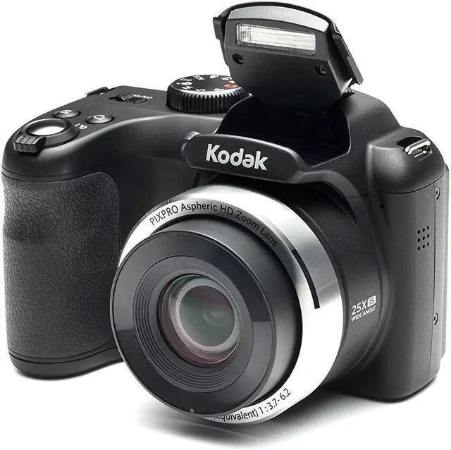 Alt view image 3 of 7 - Kodak PIXPRO AZ252 Astro Zoom Digital Camera (Black) with 32GB SD Card and Case