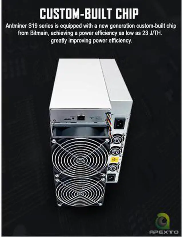 Alt view image 7 of 7 - Bitmain Antmine S19 Pro SHA256 ASIC - New Bitcoin (BTC) Miner - 110th/s Hash Rate Mining Machine 3250W Includes PSU and Power Cords - OEM