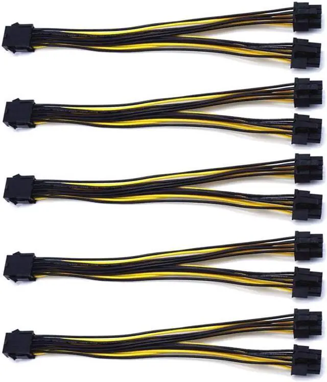 Main image of (5-pack) PCI-E 8-pin to 2x 6+2-pin Power Splitter Cable
