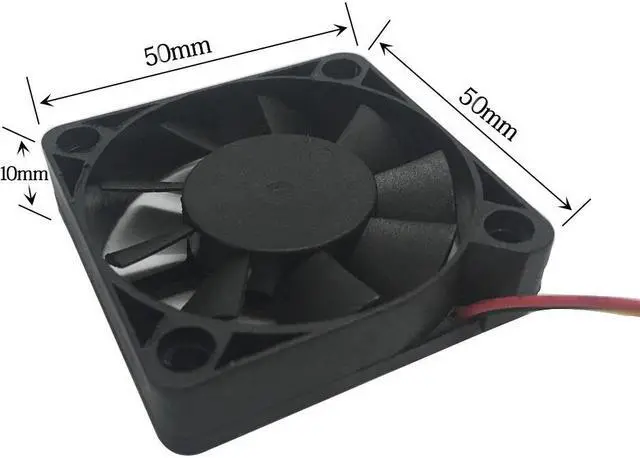 Alt view image 5 of 5 - 3 Pieces F5010 50mm Small Cooler Fan Computer Cooling Fan 12V Low Noise Desktop PC Case Fan 3 Pin Connector
