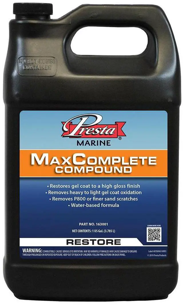 Alt view image 3 of 3 - Presta 163001 MaxComplete Compound for Removing P800, Finer Sand Scratches and Light-Heavy Oxidation - 1 Gallon