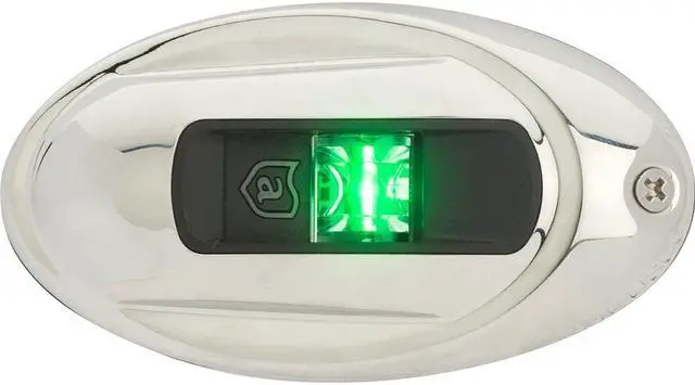 Alt view image 5 of 6 - Attwood LightArmor Vertical Surface Mount Navigation Light - Oval - Starboard (green) - Stainless Steel - 2NM