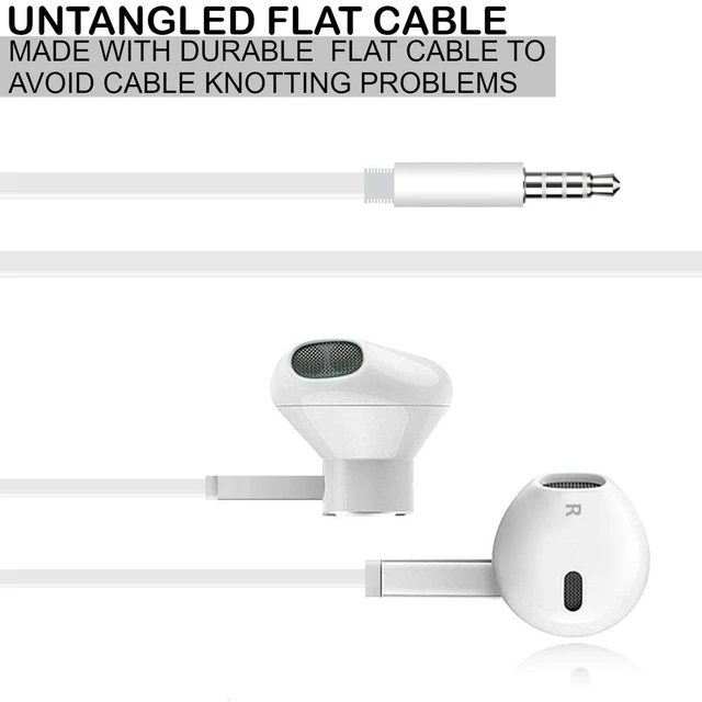 Alt view image 3 of 7 - Stereo Earphone Headphones with Microphone - Classic Earbuds for MP3, Tablets, and Cell Phones, Computer, Laptop in The Office, Classroom or Home (White) 4 Pack
