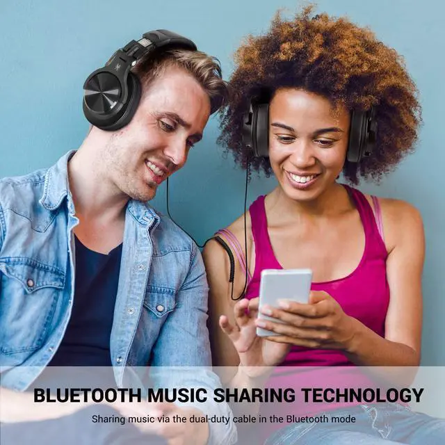 Alt view image 4 of 7 - OneOdio A70 Bluetooth Over Ear Headphones, Studio Headphones with Shareport, Foldable, Wired and Wireless Professional Monitor Recording Headphones with Stereo Sound for Electric Drum Piano Guitar Amp