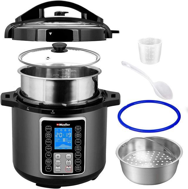  Pressure Cooker Instant Crock 10-in-1 Pot Pro Series 19 Program  6Q with German ThermaV Tech, Cook 2 Dishes at Once, BONUS TEMPERED GLASS  LID, Saute, Steamer, Slow, Rice, Yogurt, Sterilizer: Home