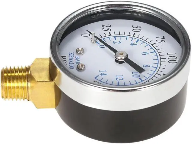 Alt view image 3 of 7 - TS-50-14 0-200psi/0-14bar 1/4'' NPT Dial Display Pressure Gauge Measuring Manometer