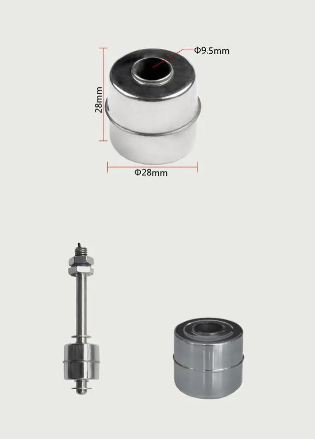 Alt view image 2 of 4 - Magnetic Stainless Steel Float Ball for Water Level Float Switch 28*28*9.5mm Stainless Steel Float Ball - Stainless steel 304