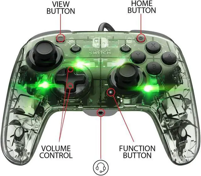 Alt view image 3 of 7 - Afterglow Deluxe + audio Wired Controller for Nintendo Switch, 500-132-NA - Nintendo Switch