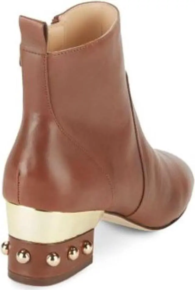 Alt view image 4 of 10 - Isa Tapia Women's Hardy Calf Leather Low Block Heel Ankle Boots - Cognac, Size 37.5