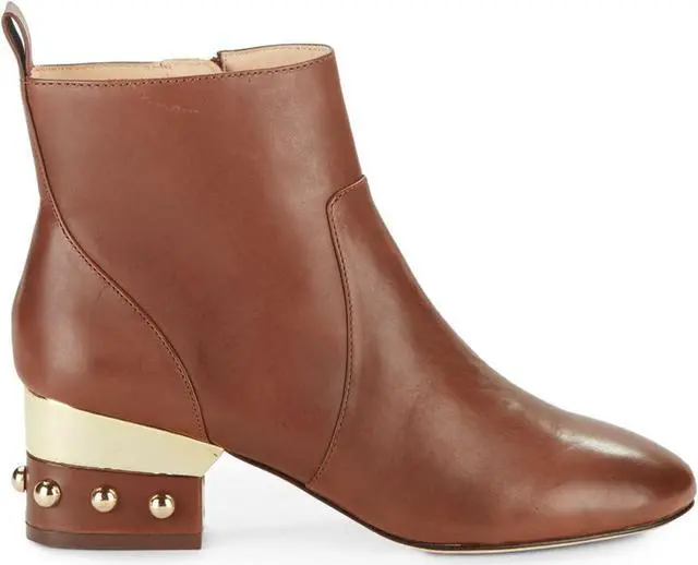 Alt view image 3 of 10 - Isa Tapia Women's Hardy Calf Leather Low Block Heel Ankle Boots - Cognac, Size 37.5