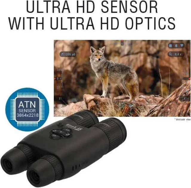 Alt view image 4 of 10 - atn binox 4k day&night smart binoculars, black, 4-16x