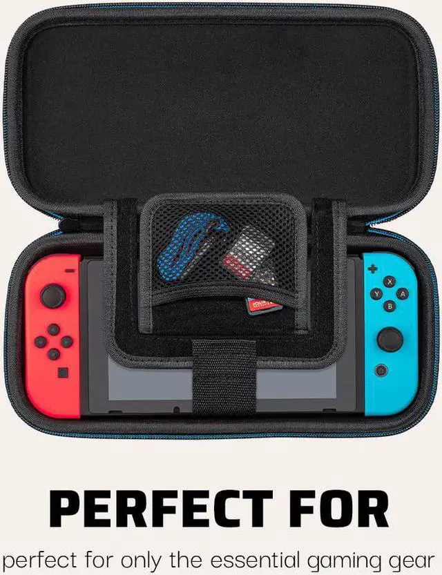Alt view image 11 of 13 - Power Pose Mario Slim Deluxe Travel Case - Super Mario Edition - Integrated Stand - Compatible with Nintendo Switch, Switch Lite, and OLED - Nylon Wrist Strap - Unique console lift strap