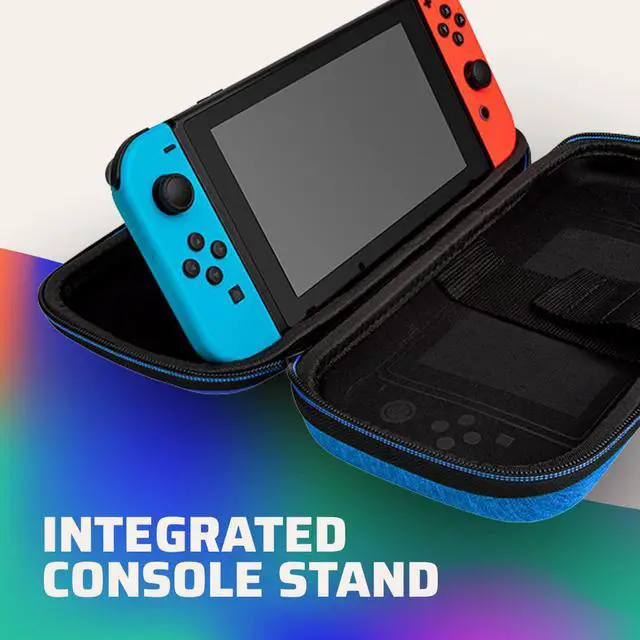 Alt view image 13 of 13 - Power Pose Mario Slim Deluxe Travel Case - Super Mario Edition - Integrated Stand - Compatible with Nintendo Switch, Switch Lite, and OLED - Nylon Wrist Strap - Unique console lift strap